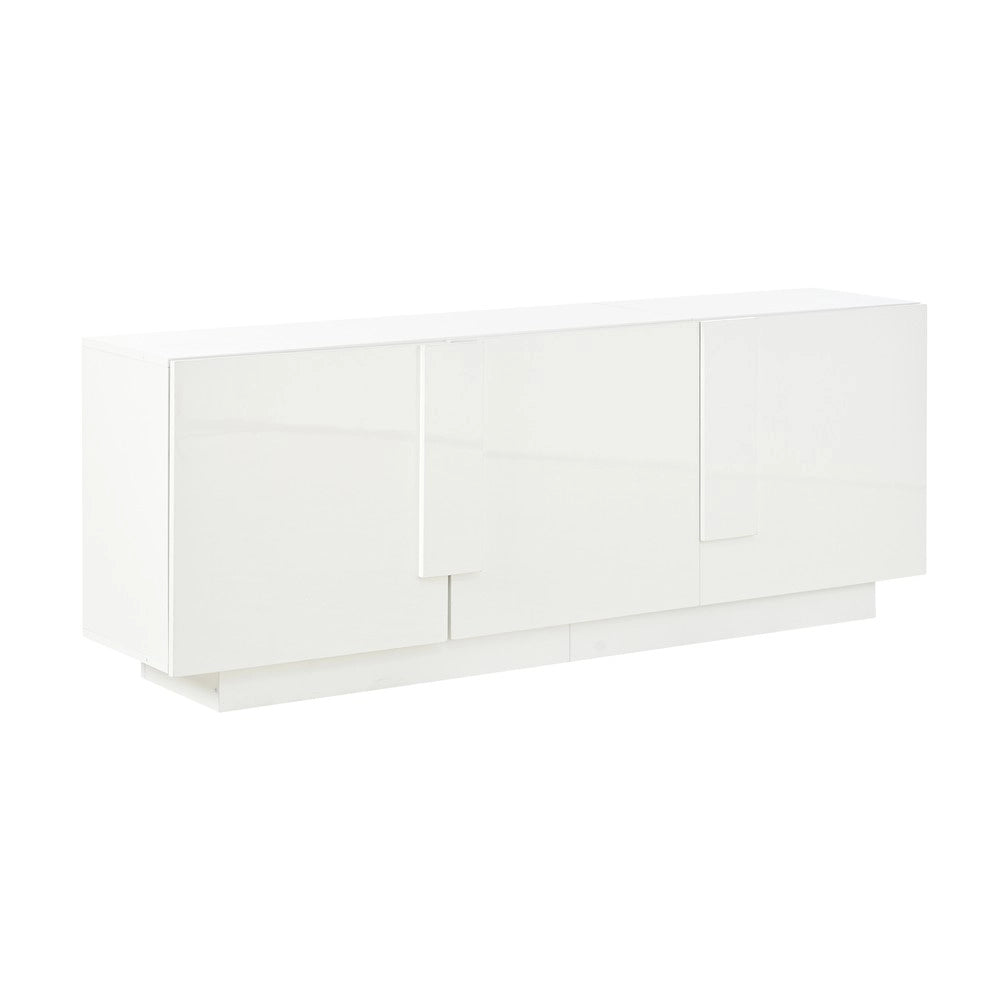 Credenza da Soggiorno con 3 Ante e 6 Ripiani ¨C MINIMAL ¨C Bianco Lucido, 160x60x35