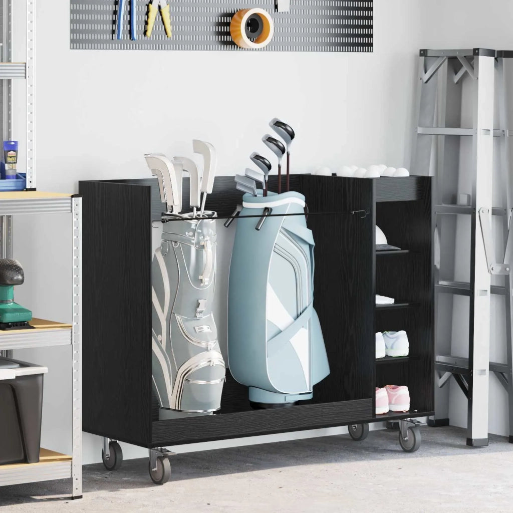 Armadio per Golf con ruota Rovere Nero 120 x 45 x 98 cm 899472