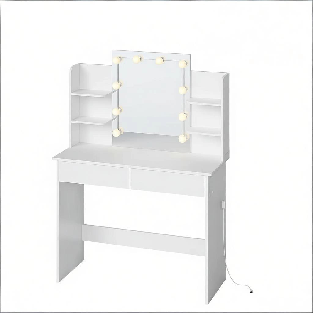 TOELETTA con specchio LED 40x90x135 cm Bianca