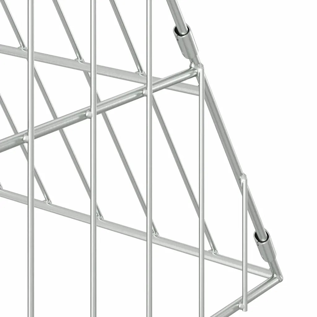 Gabbia per Conigli Argento 215 x 100 x 85 cm Acciaio zincato