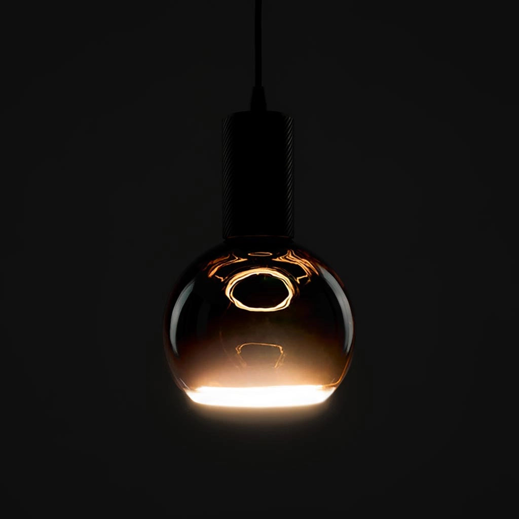 Lampada di design vetro LED E27 nera serie BLACK MOON luce calda decorativa Effetto Fluttuante bar pub ristorante albergo Ø 200mm