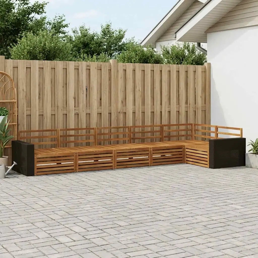 Set di divani da esterno 6 pcs Naturale 402 x 172,5 x 73 cm 3383422