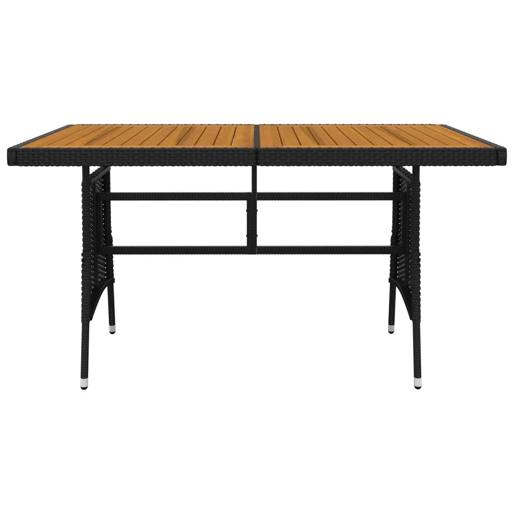 Set da Pranzo per Esterni 5 pz in Polyrattan Nero