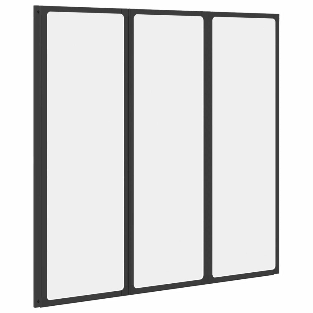 Parete doccia Nero 120 x 2 x 117 cm Alluminio e PP CFW5408873