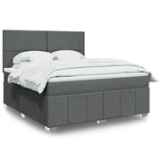 Giroletto a Molle con Materasso Grigio Scuro 180x200 cm Tessuto
