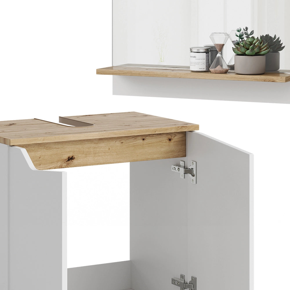 Vicco Set di mobili da bagno Bianco 3 parti, con colonna