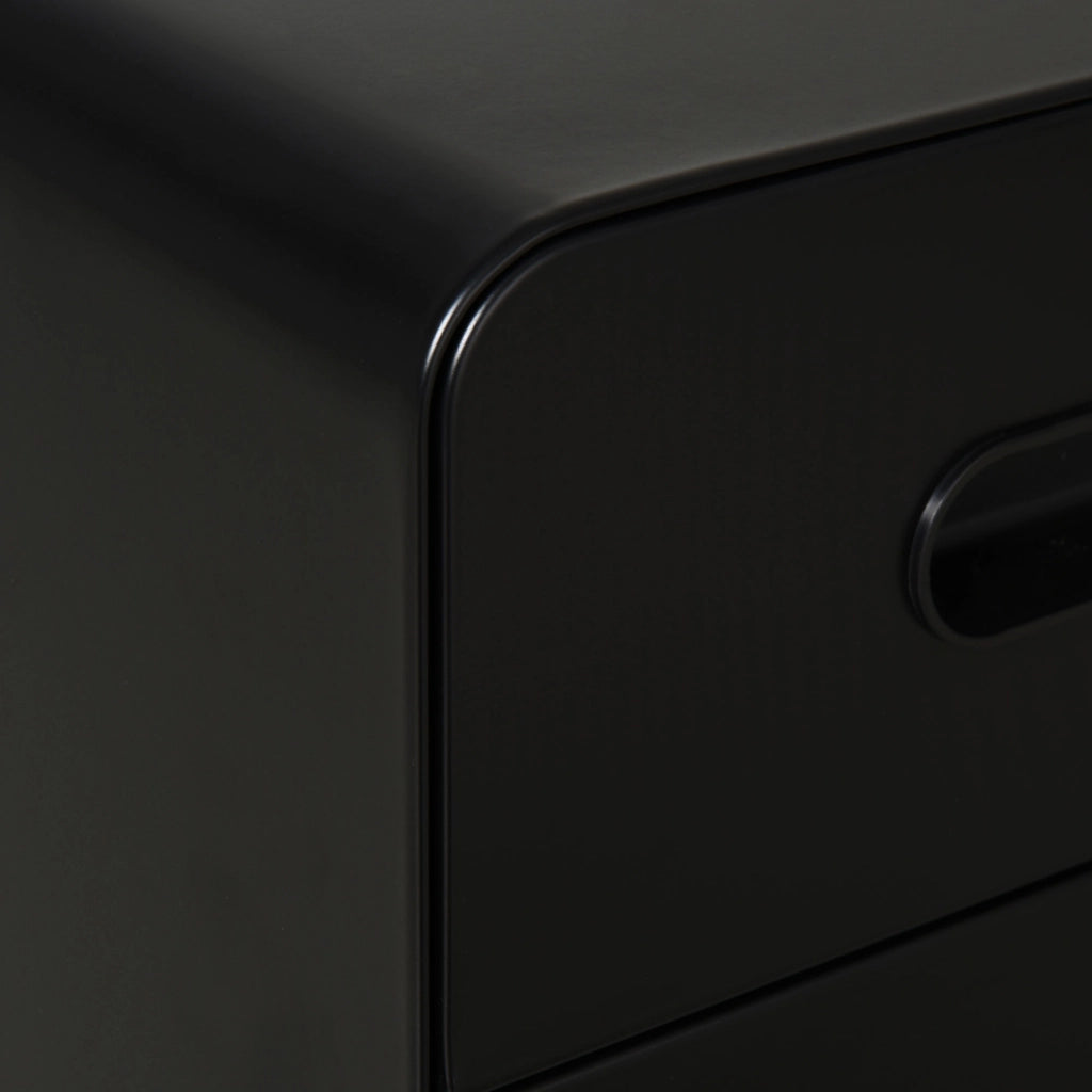 ARMADIO CONTENITORE SU RUOTE 39x48x59 cm IN ACCIAIO NERO