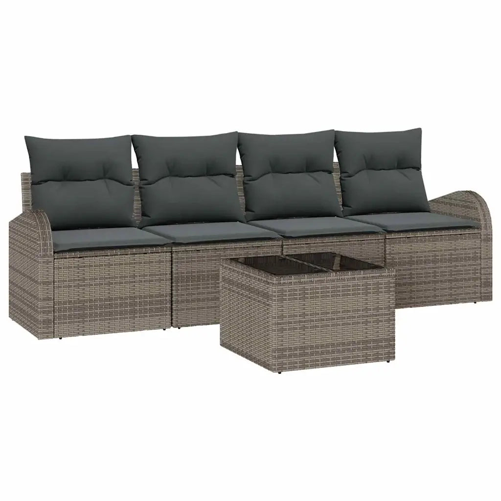 Set Divano da Giardino Grigio 55 x 55 x 37 cm polyrattan