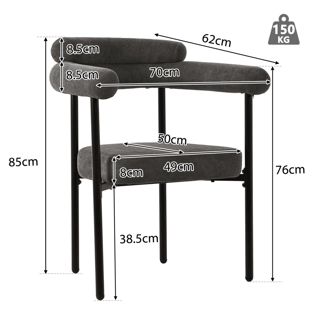 Set da pranzo con tavolo e 4 sedie in velluto