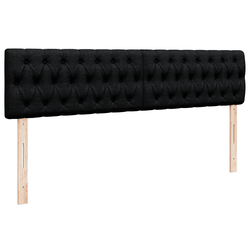 Struttura Letto Pouf con Materassi Nero 180x200 cm in Tessuto 3312017