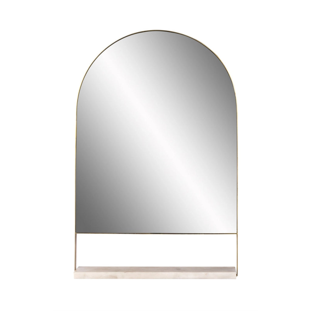 Specchio da parete Doha con ripiano in marmo bianco