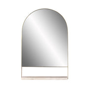 Specchio da parete Doha con ripiano in marmo bianco