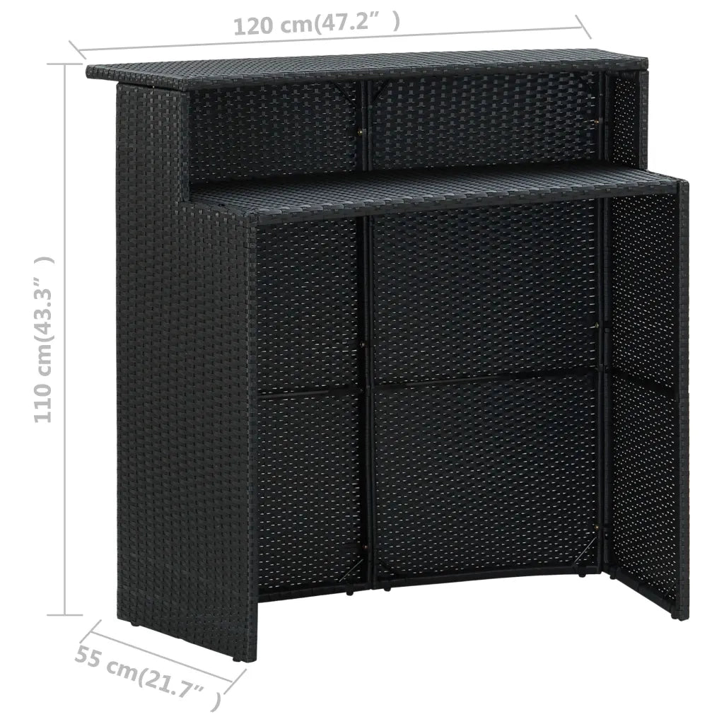 Set Bar da Giardino 3 pz con Cuscini Nero cod mxl 42545