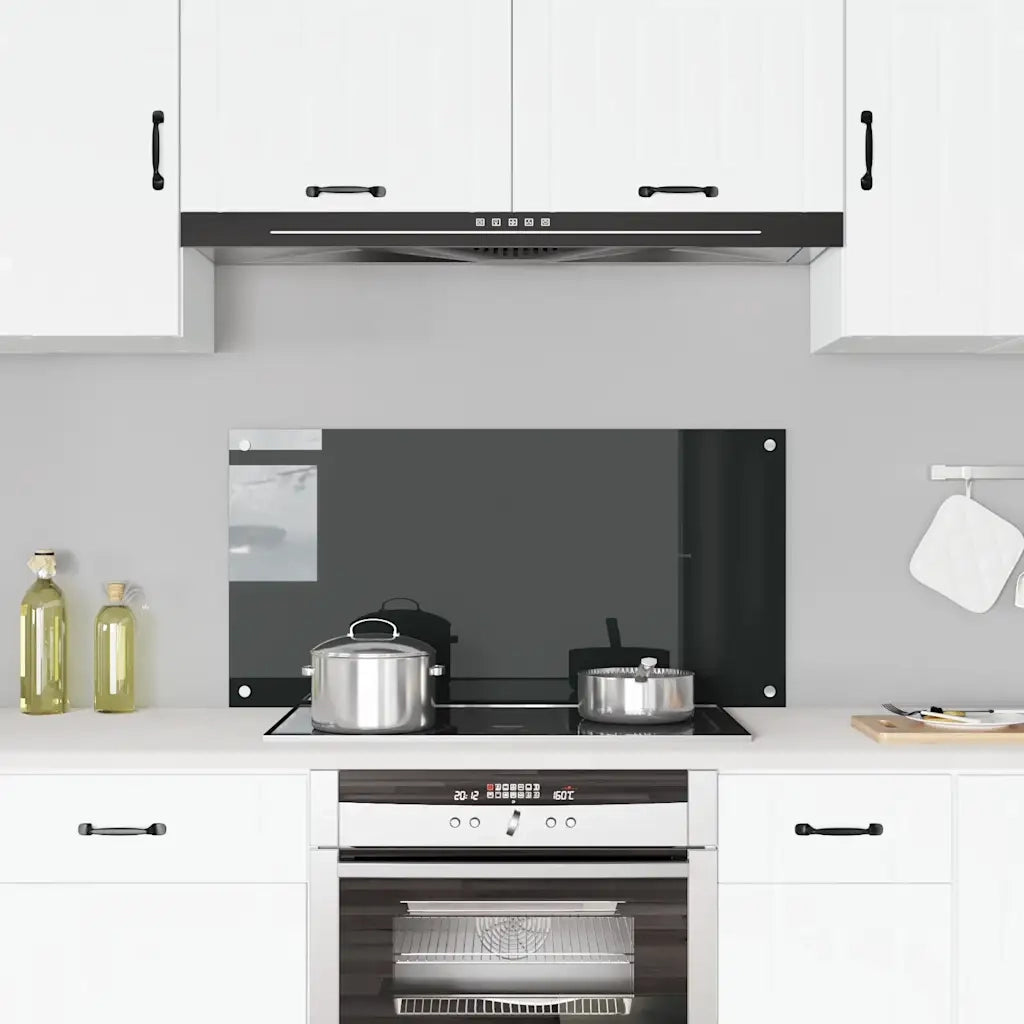 Paraschizzi per Cucina Nero 100x50 cm in Vetro Temperato CFW3214768