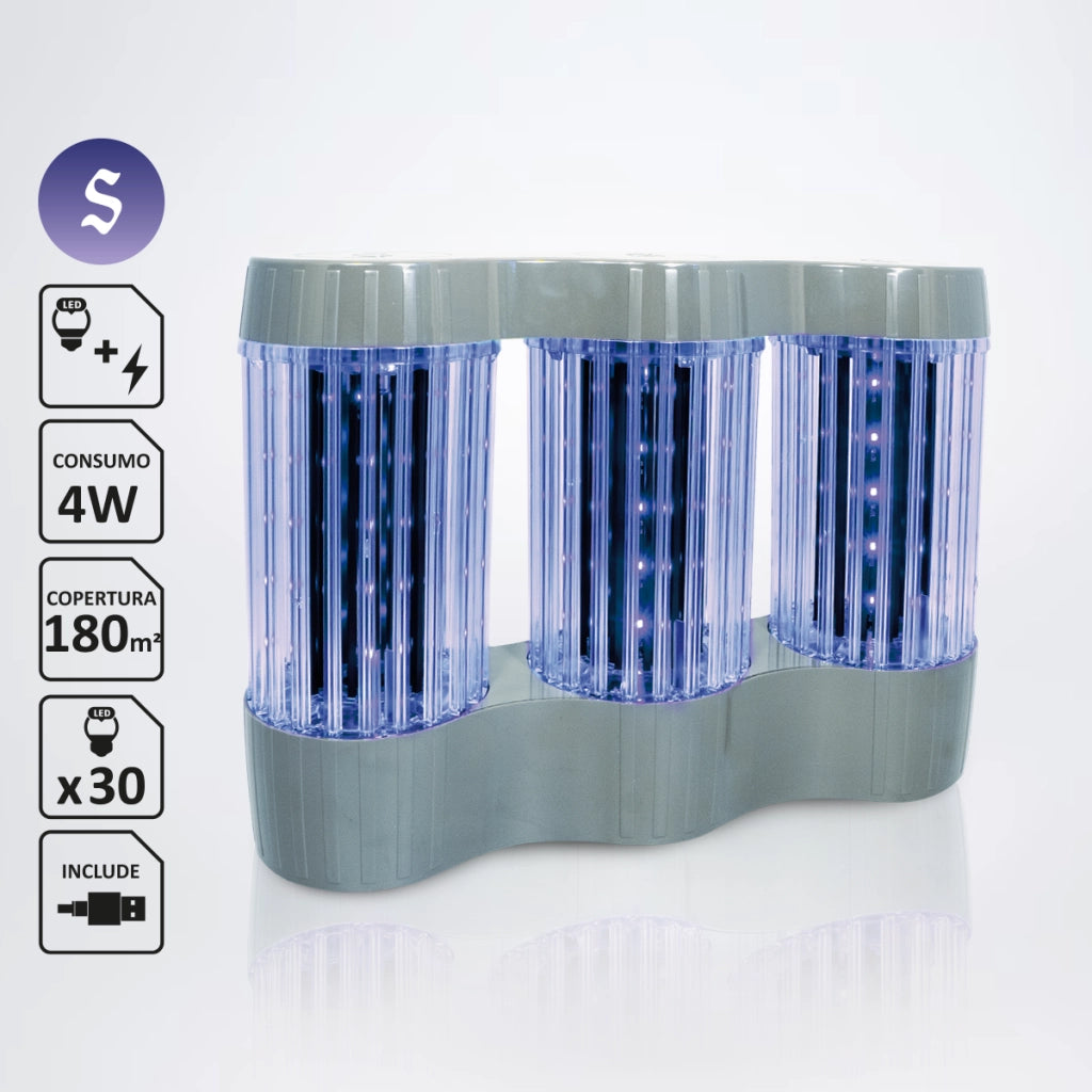 Elettroinsetticida " Tri-Zan Italy Usb " Grigio antracite