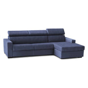 Alibella, Divano Letto con Penisola Sfoderabile Made in Italy, 260x95 cm blu