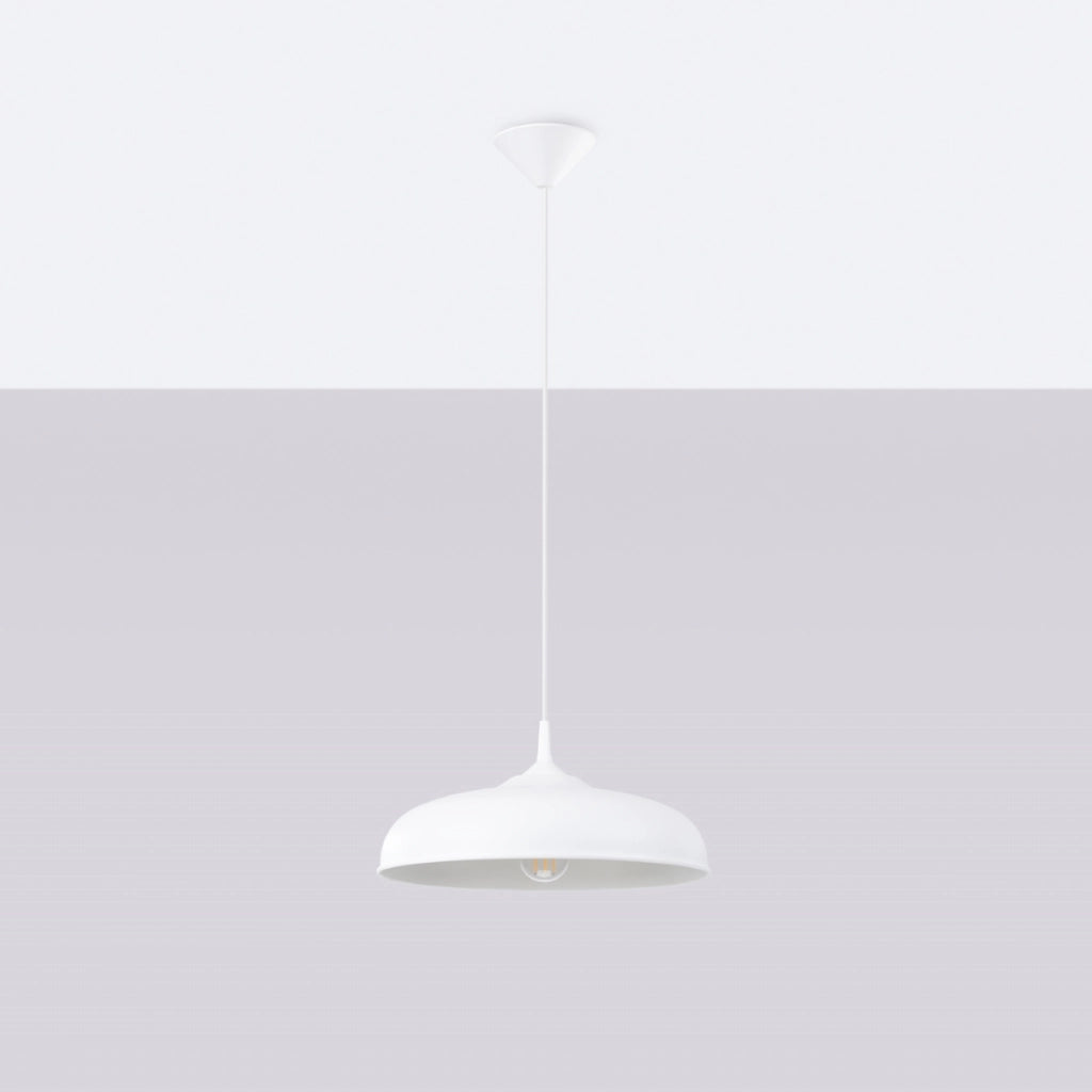 Lampada a sospensione Crimson Gina Dome in acciaio bianco opaco 38 cm scandinavo