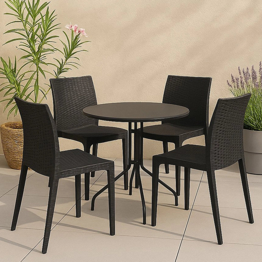 Ormea, Sedia da Esterno 4 Sedie Made in Italy, Nero Antracite