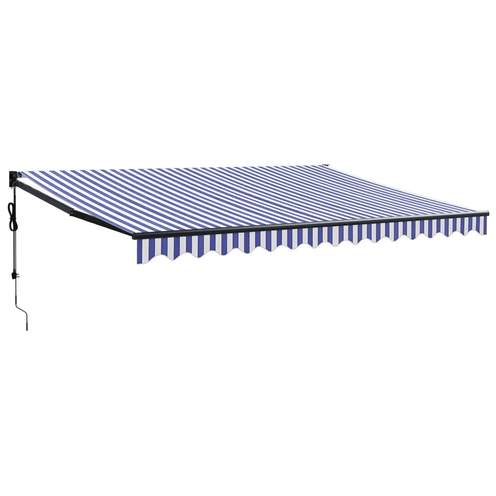Tenda Sole Automatica Retrattile Blu e Bianca 4,5x3 m 3154499