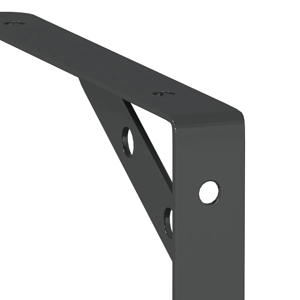 Staffe per Mensola 4 pz 20x2,5x14 cm in Acciaio Inox Nero