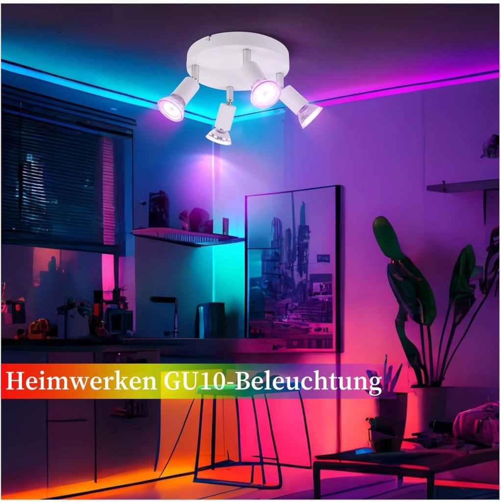 ZMH Faretto da soffitto 4 fiamme GU10 lampada da soffitto in metallo per camera da letto cucina corridoio