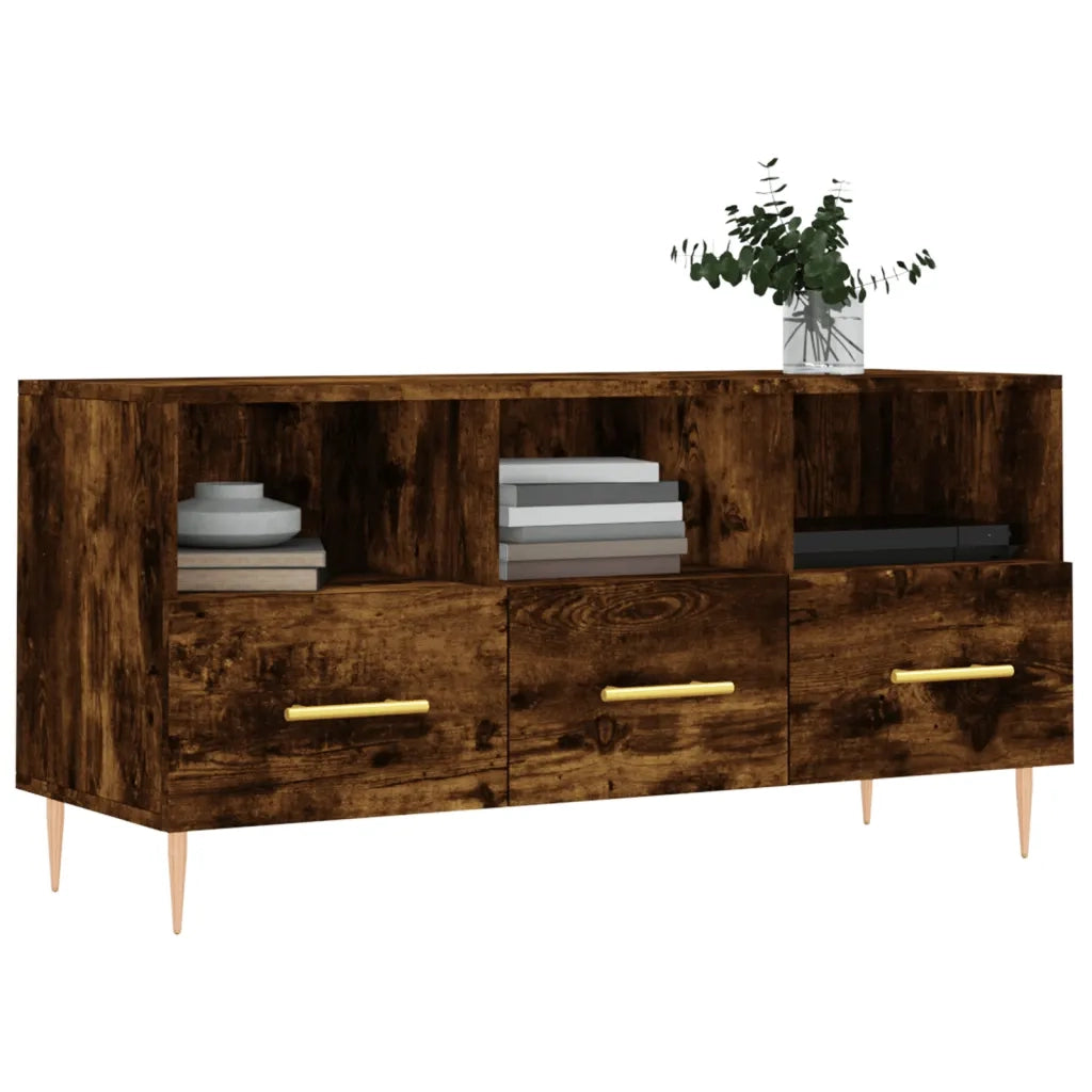 Mobile TV | Armadietto TV | Mobile Porta TV Rovere Fumo 102x36x50 cm in Legno Multistrato