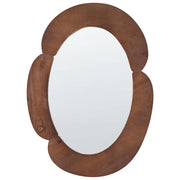 Specchio da parete marrone scuro in MDF forma ovale irregolare decorazioni accessori per la casa decorativo