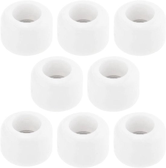 Ruote per skateboard - Poliuretano - CNC - Professionali - Mini - in legno - 7.5x5.2mm - 8 pezzi - Bianco/Nero