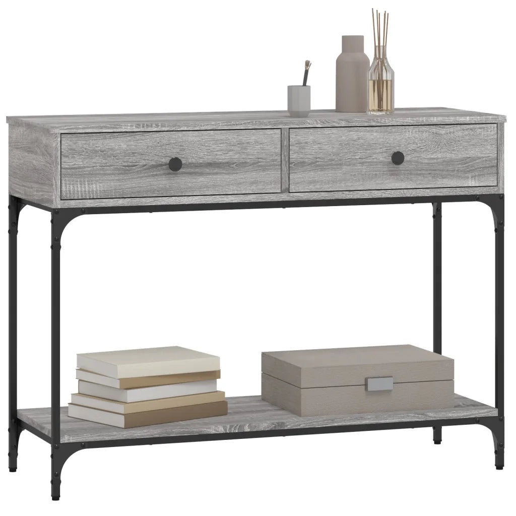 Tavolino Consolle | Tavolo d'Ingresso Grigio Sonoma 100x34,5x75cm Legno Multistrato