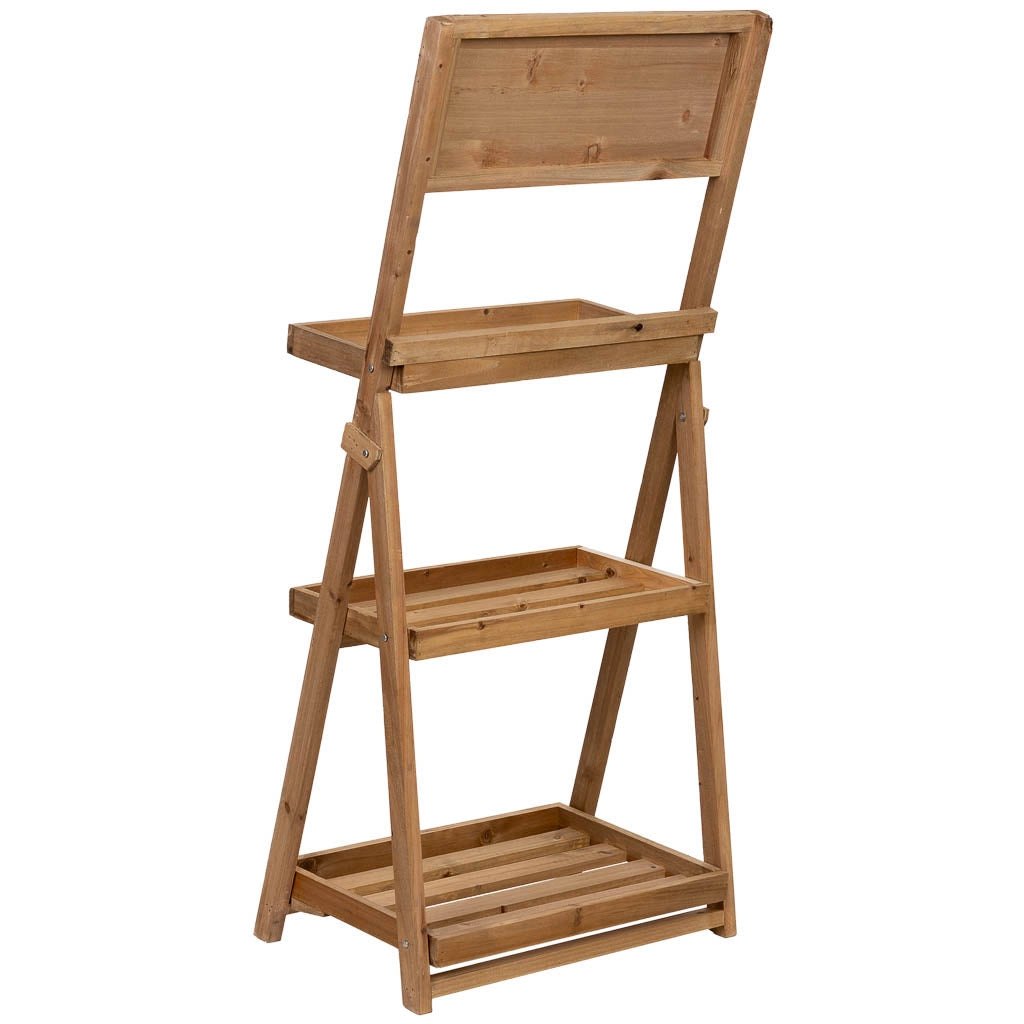 Scaffale espositivo in legno con 3 ripiani marroni 48x32x100h cm