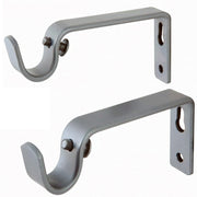 Trade Shop - Set 4 Ganci Gancio Supporto Per Bastone Tenda Max 2 Cm Acciaio Fissaggio Parete -