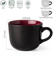 Set di contenitori ceramici con coperchio, 700 ml Contenitori con manici per caffè, cereali, insalata, pasta, tè, contenitori per zuppa - resistenti a microonde e lavastoviglie, set da 4