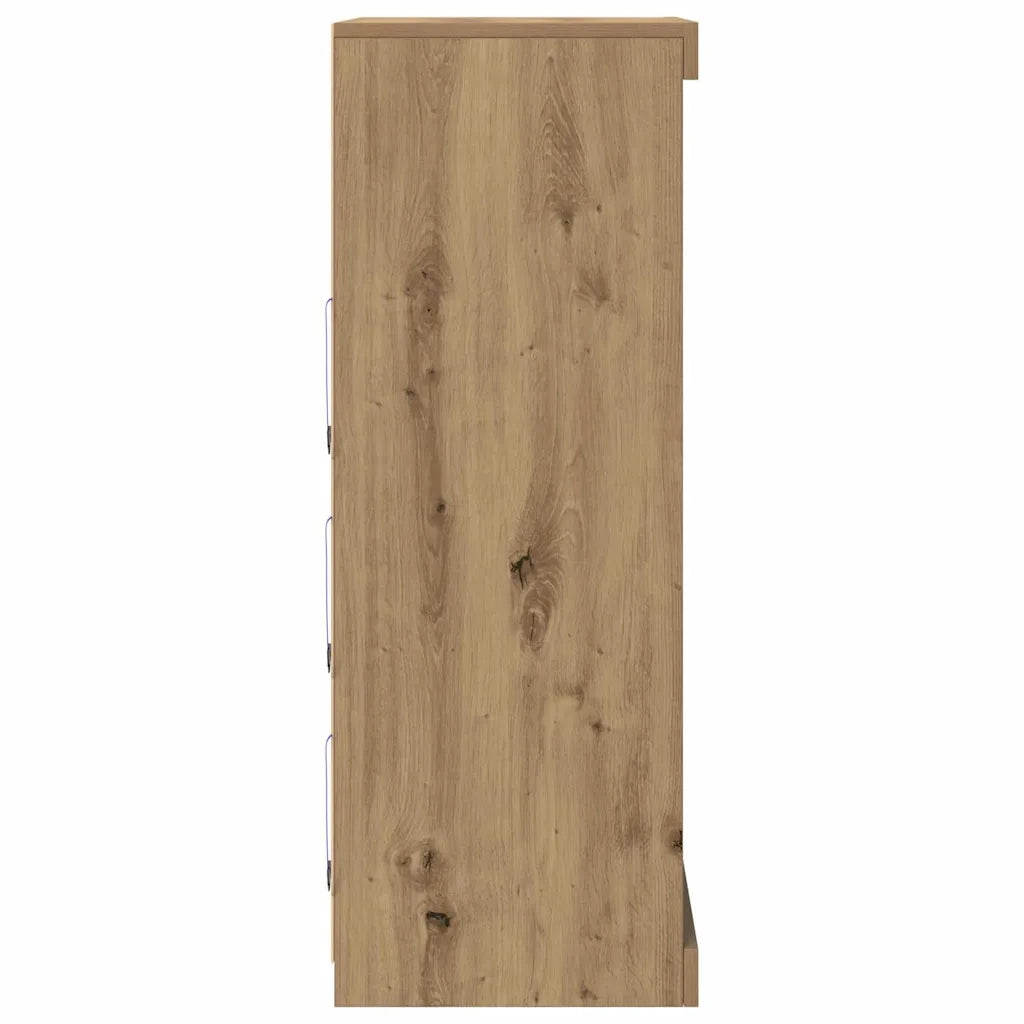 Credenza | Madia LED Rovere artigianale 60,5 x 37 x 100 cm
