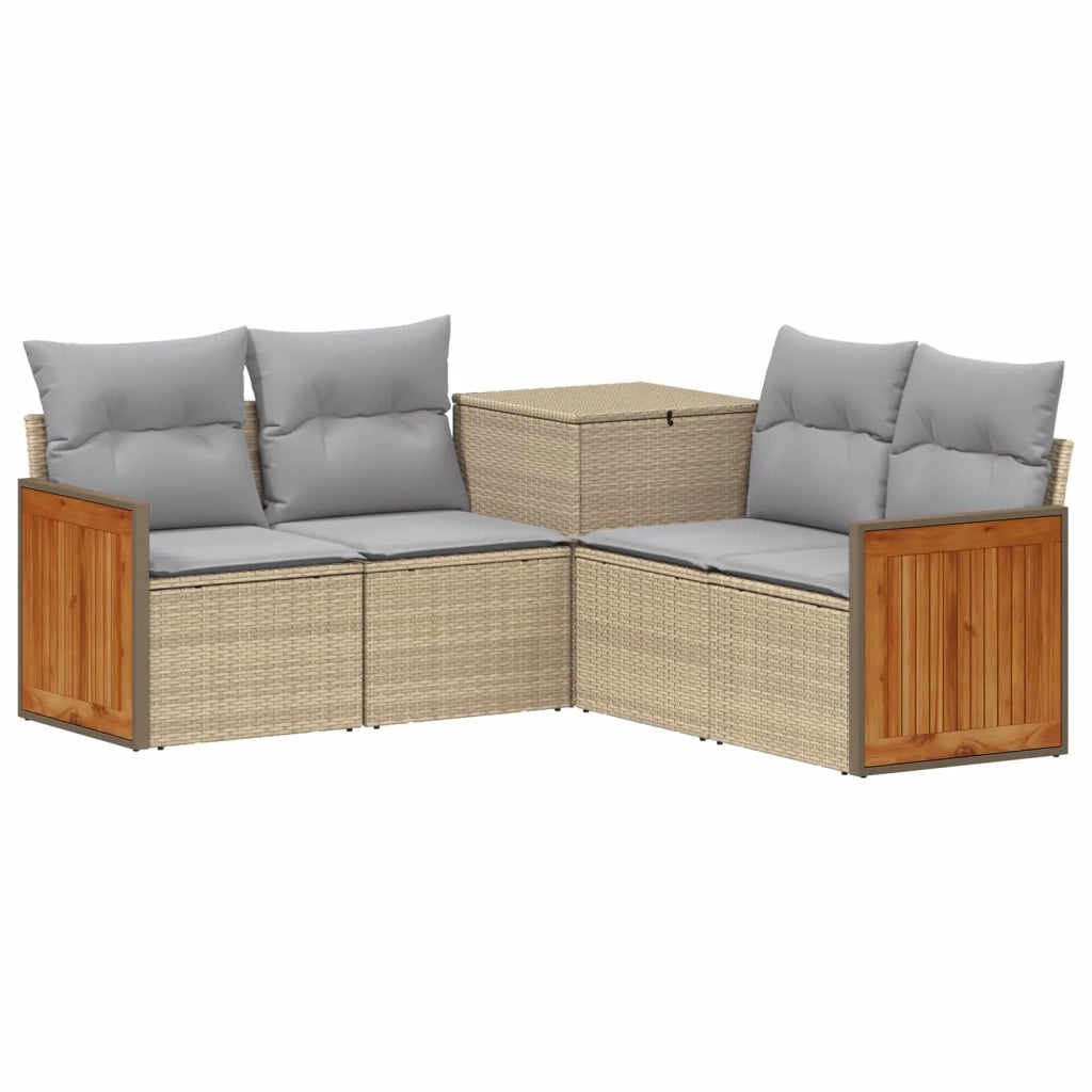 Set di divani 5 pz Beige e Grigio Chiaro 3447967