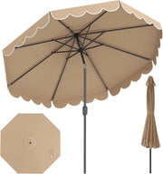Ombrellone da Giardino 300 cm, con Inclinazione Regolabile, Anti-UV, Manovella, 8 Stecche, Top Ventilato, per Giardino Piscina Patio (Marrone)