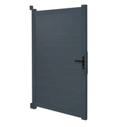 IDMarket - Porta a battente 100 x 160 cm in alluminio grigio antracite