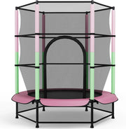 Trampolino Elastico Bambini, Tappeto Elastico Bambini Ø140 cm, Salterello bambini con Rete Sicurezza, Trampolino Giardino per Esterno e Interno, Max 50 kg, per Regali