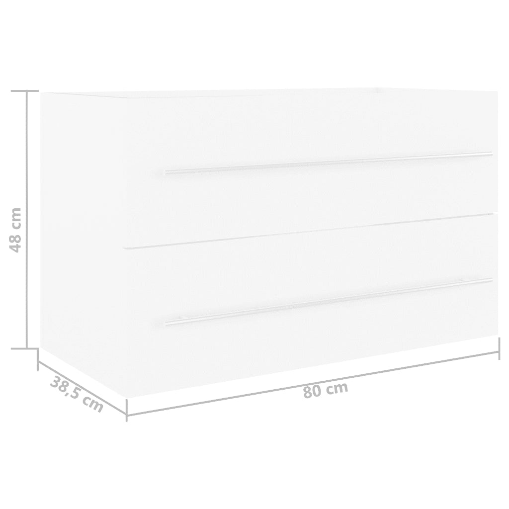 Mobile Lavabo-Armadietto da bagno Bianco 80x38,5x48 cm in Legno Multistrato