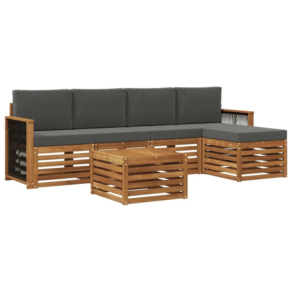 Set di divani da esterno 6 pz Naturale e Antracite 3384263
