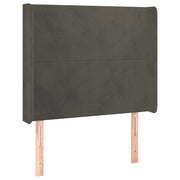 Testiera | Testata ad Orecchio Grigio Scuro 93x16x118/128 cm in Velluto