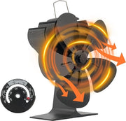 Ventilatore a 5 Pale per Stufa a Legna con Distributore per Tubi di Stufa a Legna alimentato da Calore Silenzioso