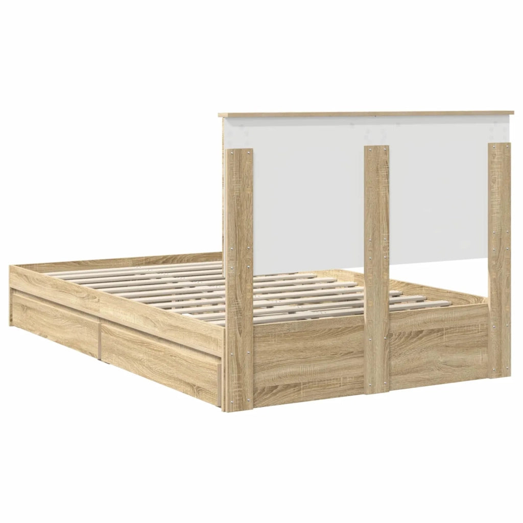 Letto con Contenitore con testiera Rovere Sonoma 120 x 200 cm 3409575