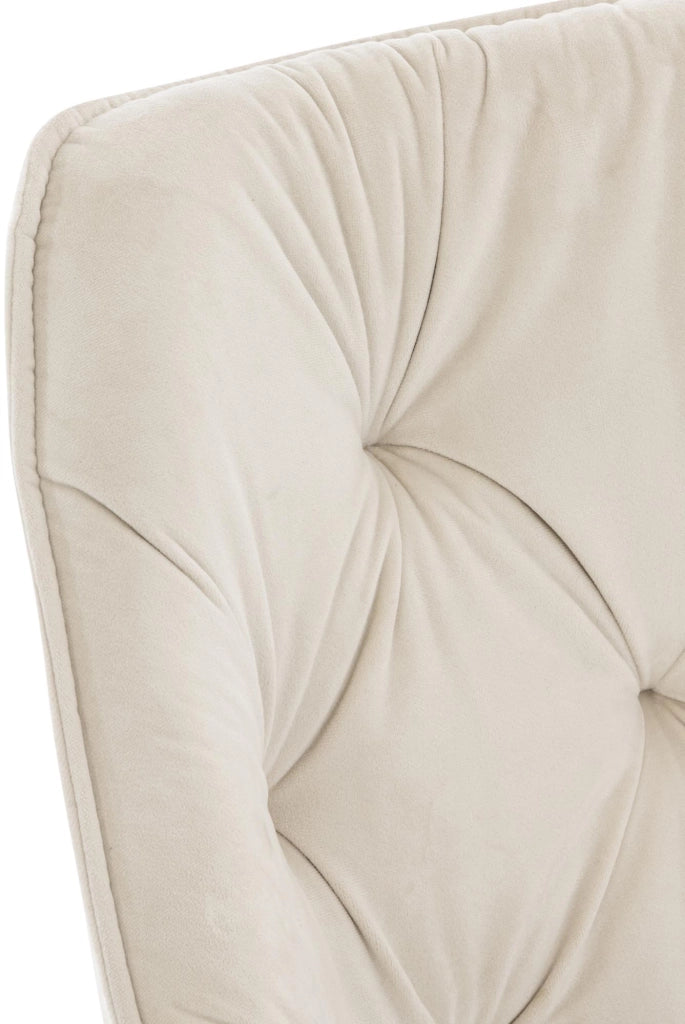 Set di 4 poltroncine Tanna in velluto crema