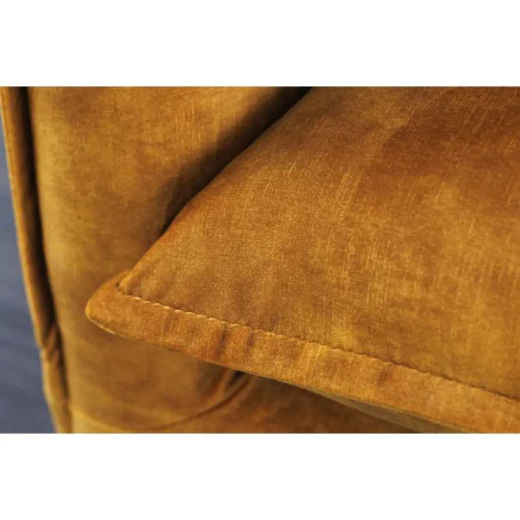 Divano KALIA destro – Velluto giallo senape – 3 posti – Stile contemporaneo
