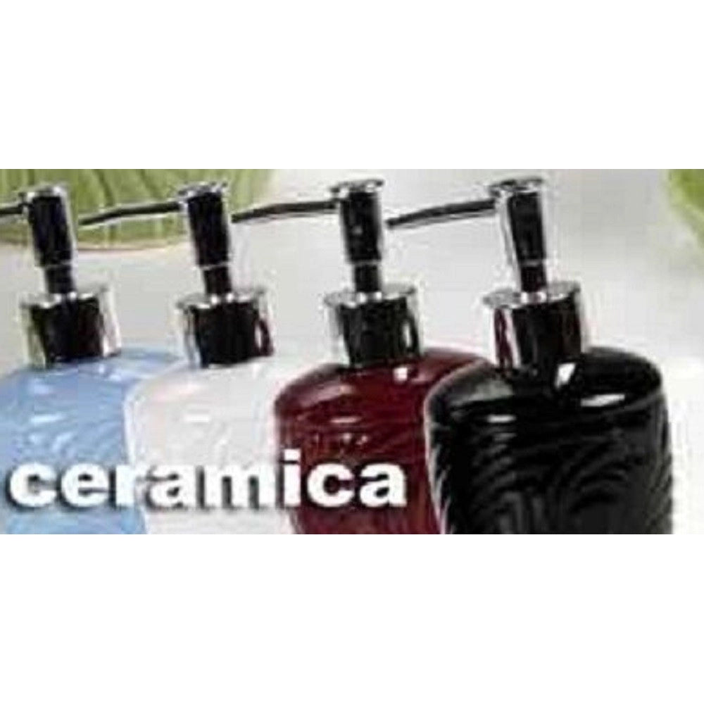 Trade Shop - Set 4pz Accessori Bagno In Ceramica Porta Sapone Spazzolino Decoro Design 616297 -