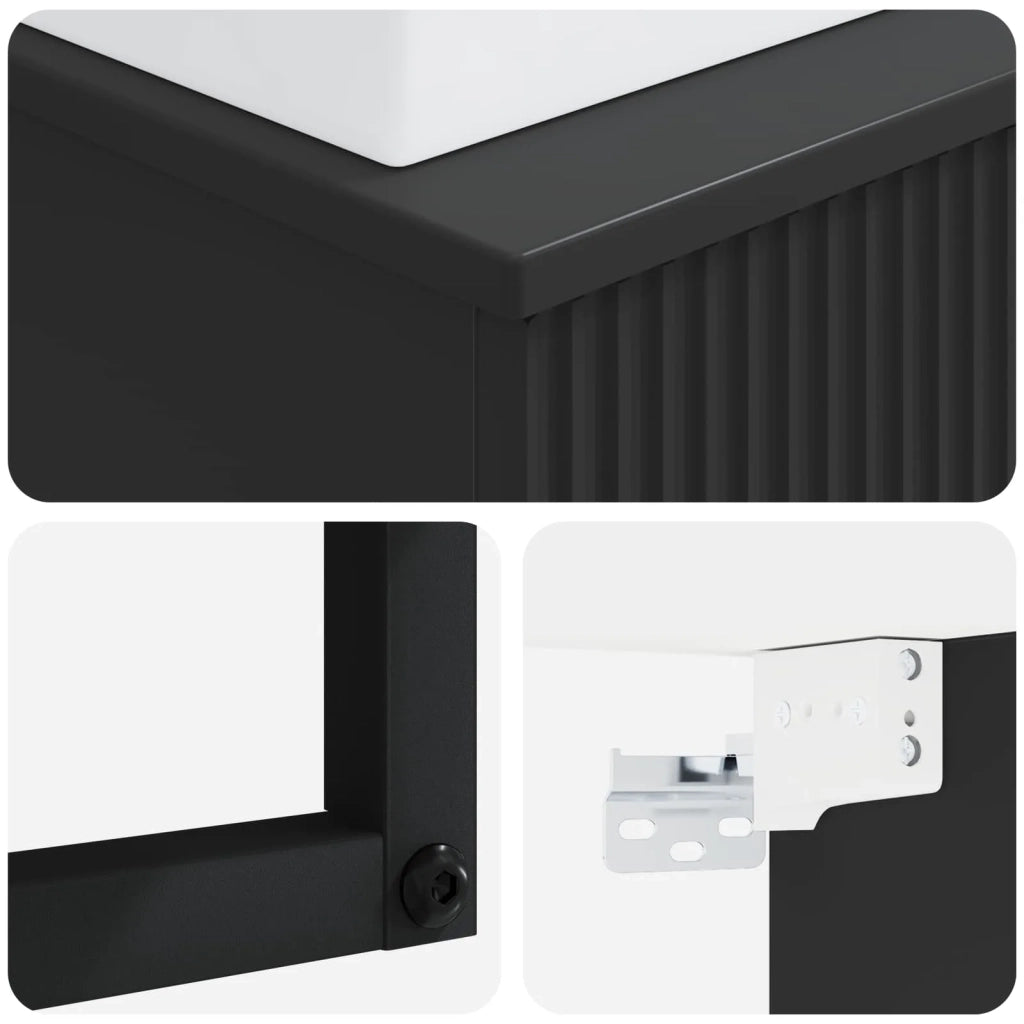 Lavabo da Parete Nero 40 x 41 x 39 cm Legno ingegnerizzato 890199