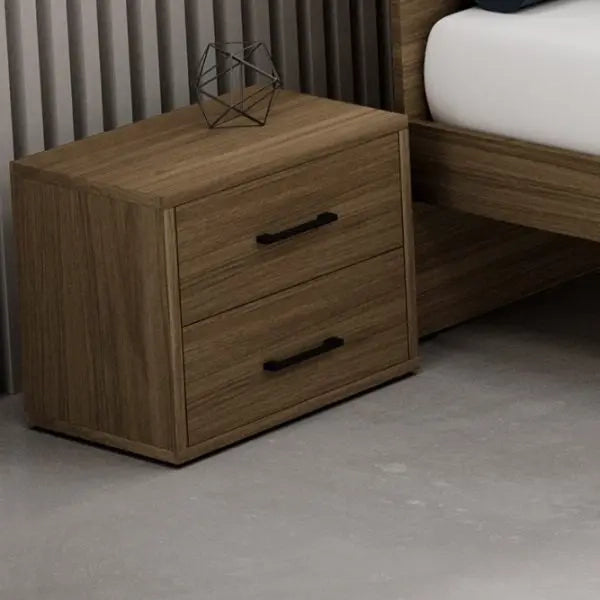 Comodino Noce Naturale 2 cassetti 36x52xH 43