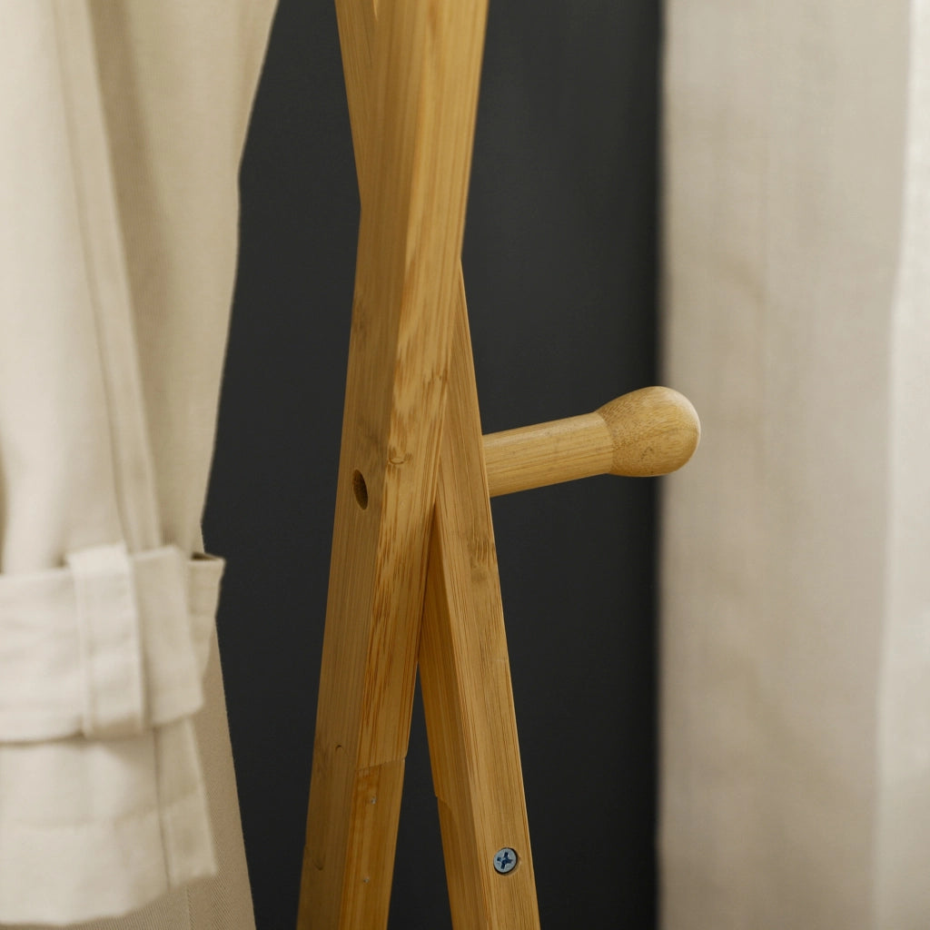 Appendiabiti con scaffale per scarpe e ganci ¨C zephmum ¨C 74x42x150 cm naturale