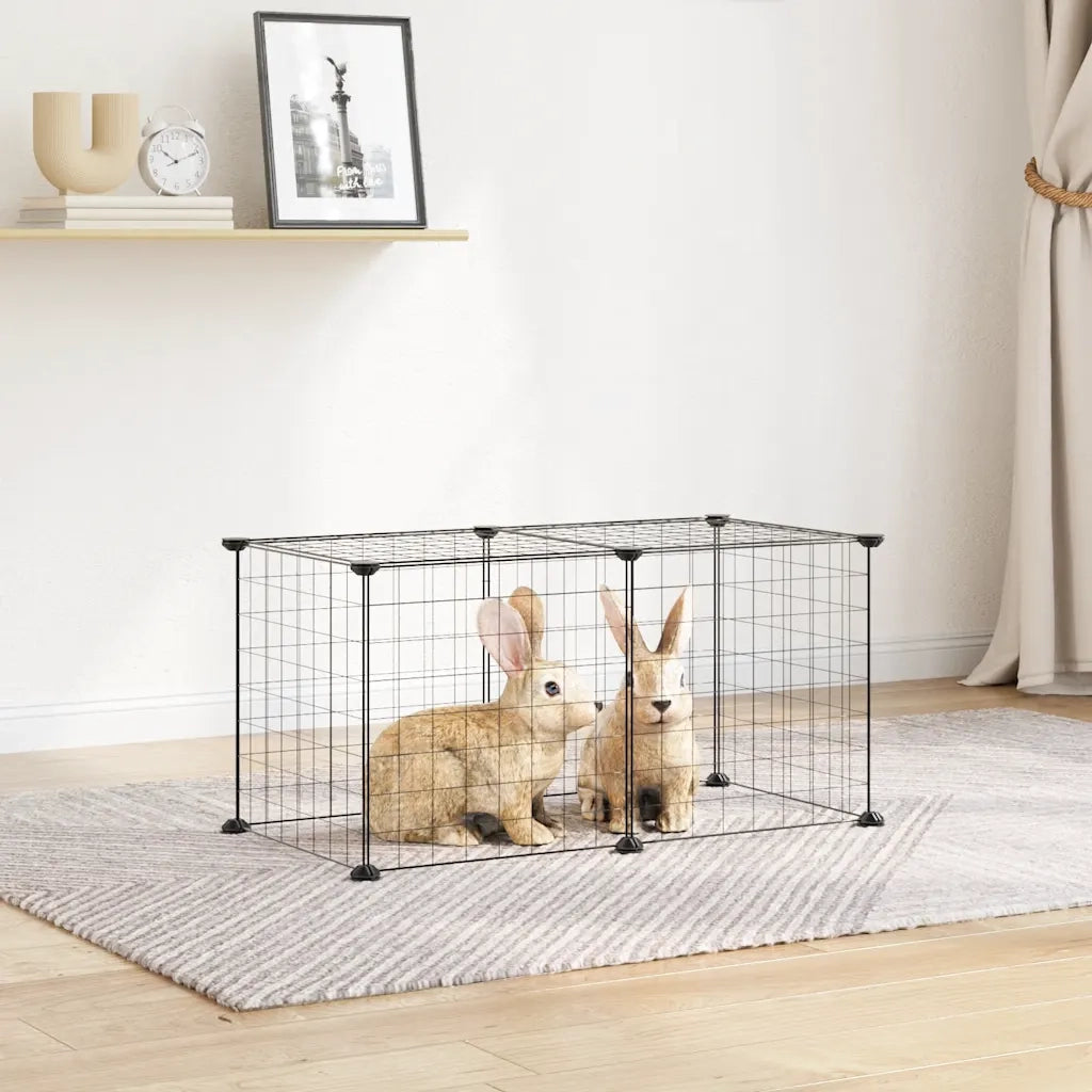 Gabbia per Animali Domestici 8 Pannelli Nero 35x35 cm Acciaio CFW9338146