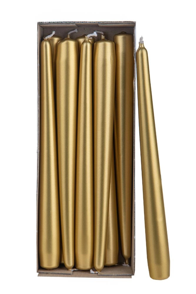 Set 20 Candele Decorative Coniche 25 cm in Cera Argento